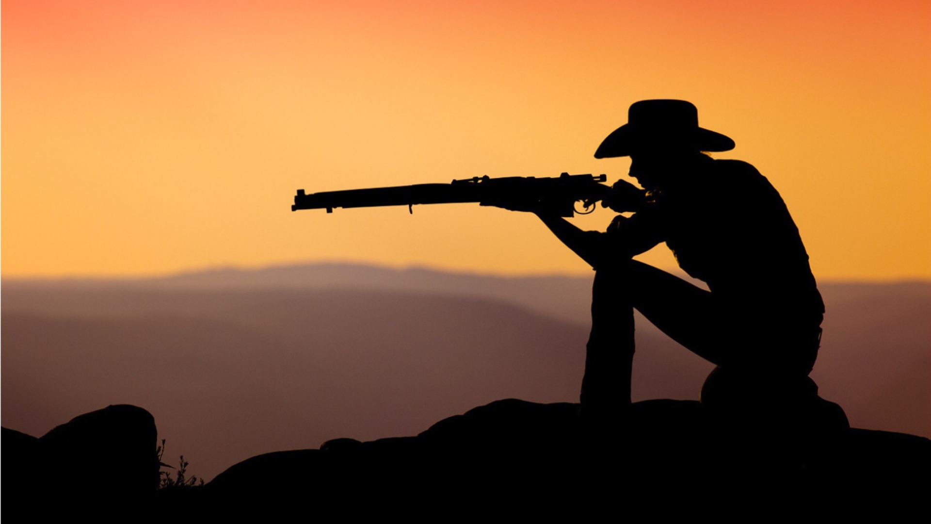 Screenshot №1 pro téma Cowboy Shooting In The Sunset 1920x1080