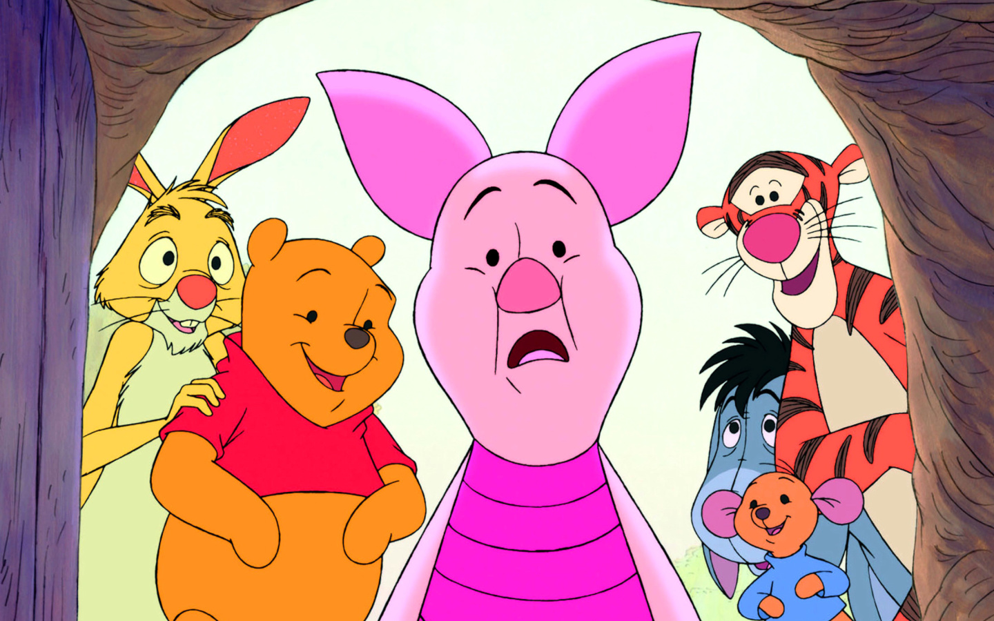 Fondo de pantalla Winnie the Pooh with Eeyore, Kanga & Roo, Tigger, Piglet 1440x900