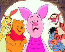 Обои Winnie the Pooh with Eeyore, Kanga & Roo, Tigger, Piglet 220x176