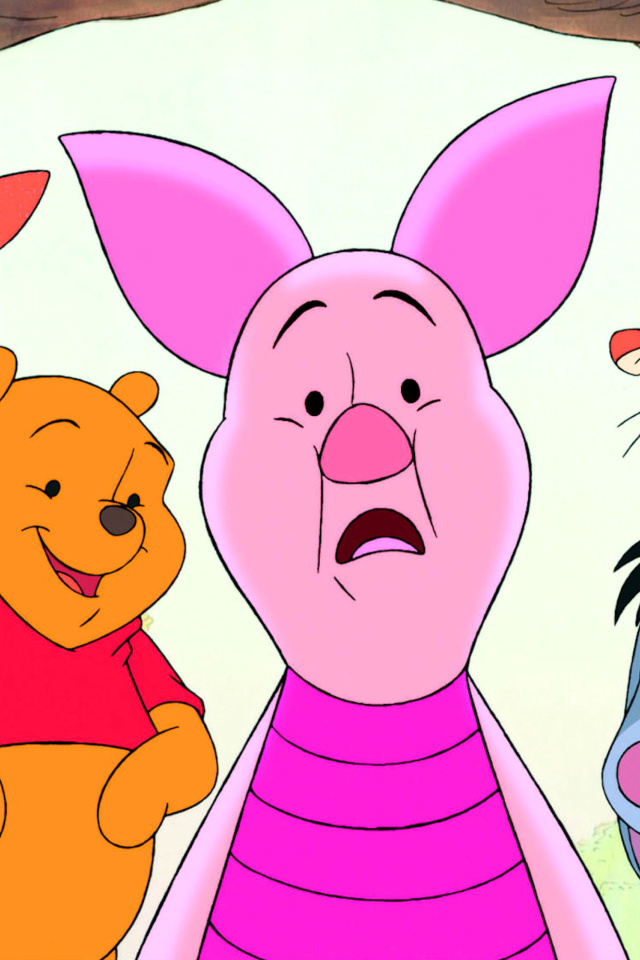 Fondo de pantalla Winnie the Pooh with Eeyore, Kanga & Roo, Tigger, Piglet 640x960