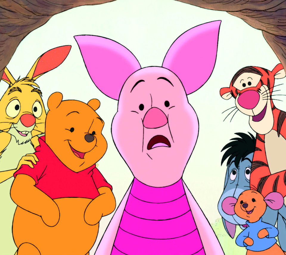 Winnie the Pooh with Eeyore, Kanga & Roo, Tigger, Piglet wallpaper 960x854