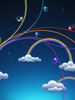 Fondo de pantalla Rainbows 240x320