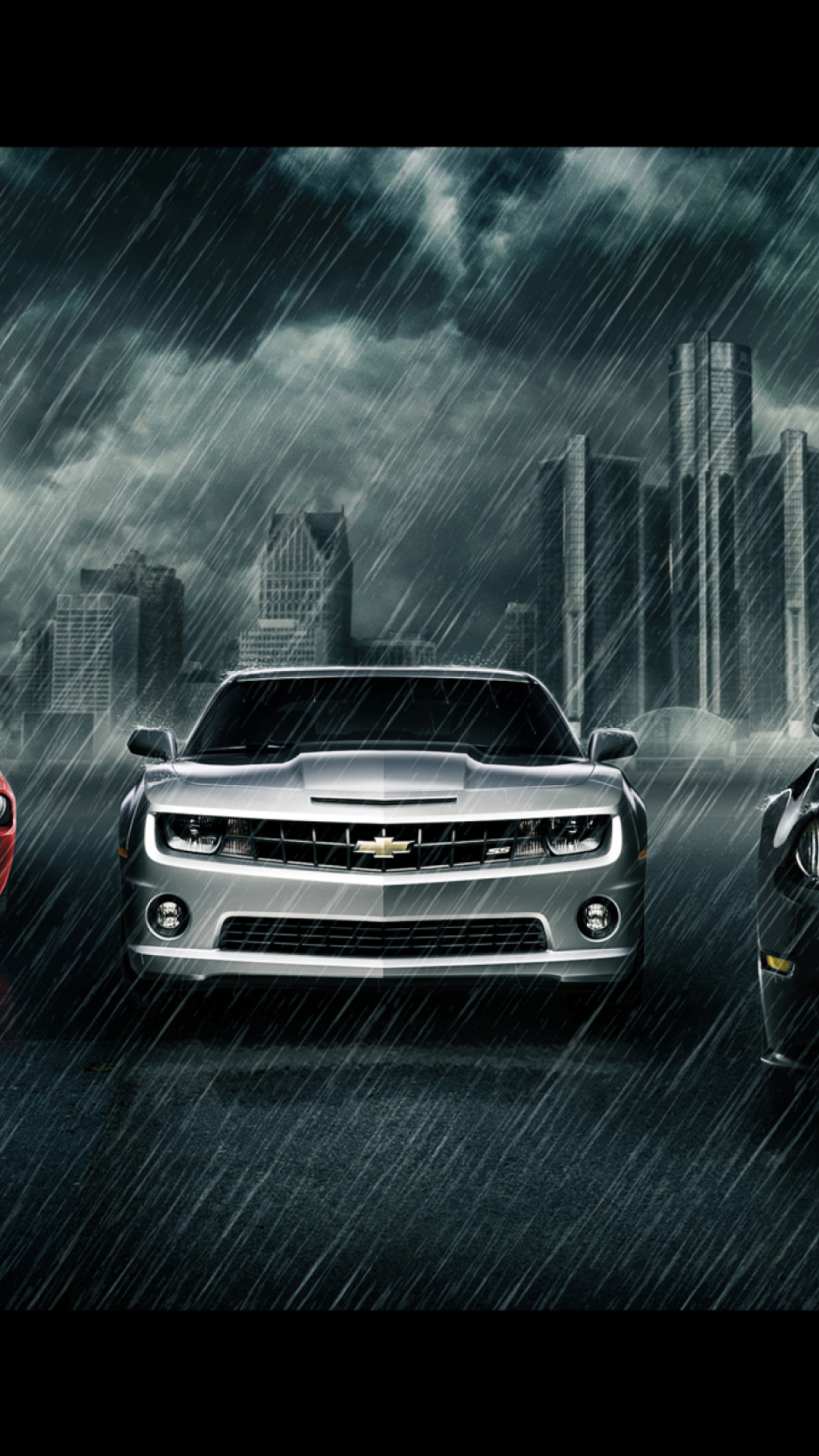 Fondo de pantalla Camaro Challenger and Mustang 1080x1920