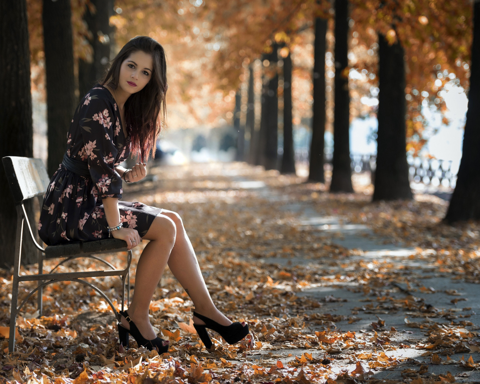 Screenshot №1 pro téma Caucasian joy girl in autumn park 1600x1280