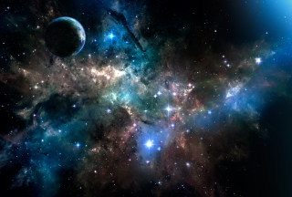 Deep Dark Space - Obrázkek zdarma pro 1366x768