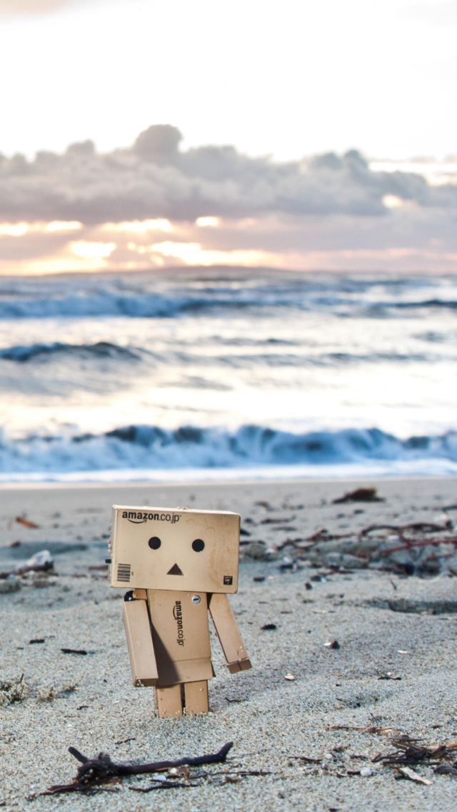 Danbo On The Beach wallpaper 640x1136