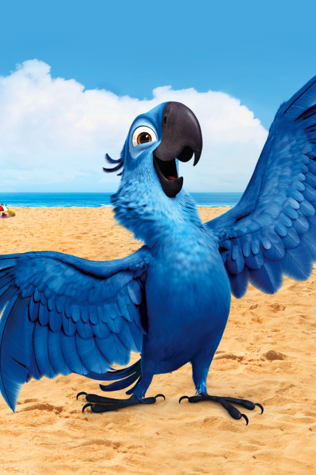Das Rio, Blu Parrot Wallpaper 640x960