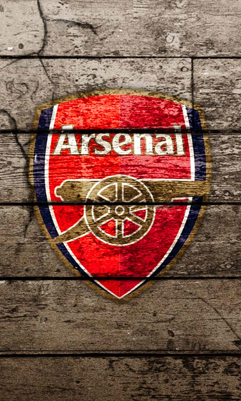 Fondo de pantalla Wooden Arsenal Badge 480x800