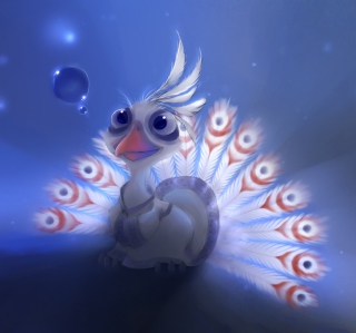 White Peacock Painting Background for 128x128