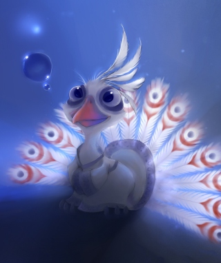 White Peacock Painting - Obrázkek zdarma pro 640x1136