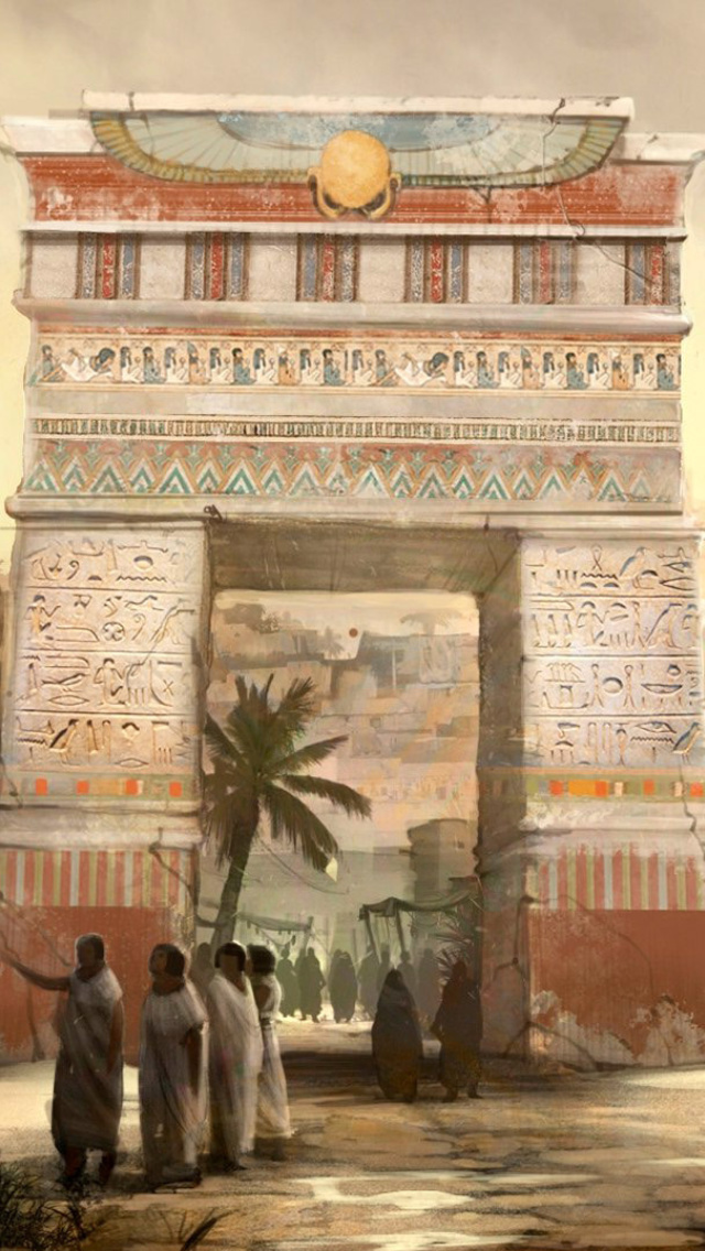 Ancient Egypt Statues wallpaper 640x1136