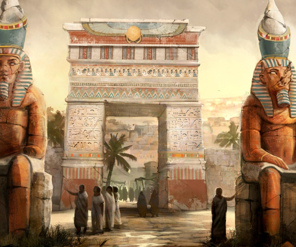 Fondo de pantalla Ancient Egypt Statues 960x800