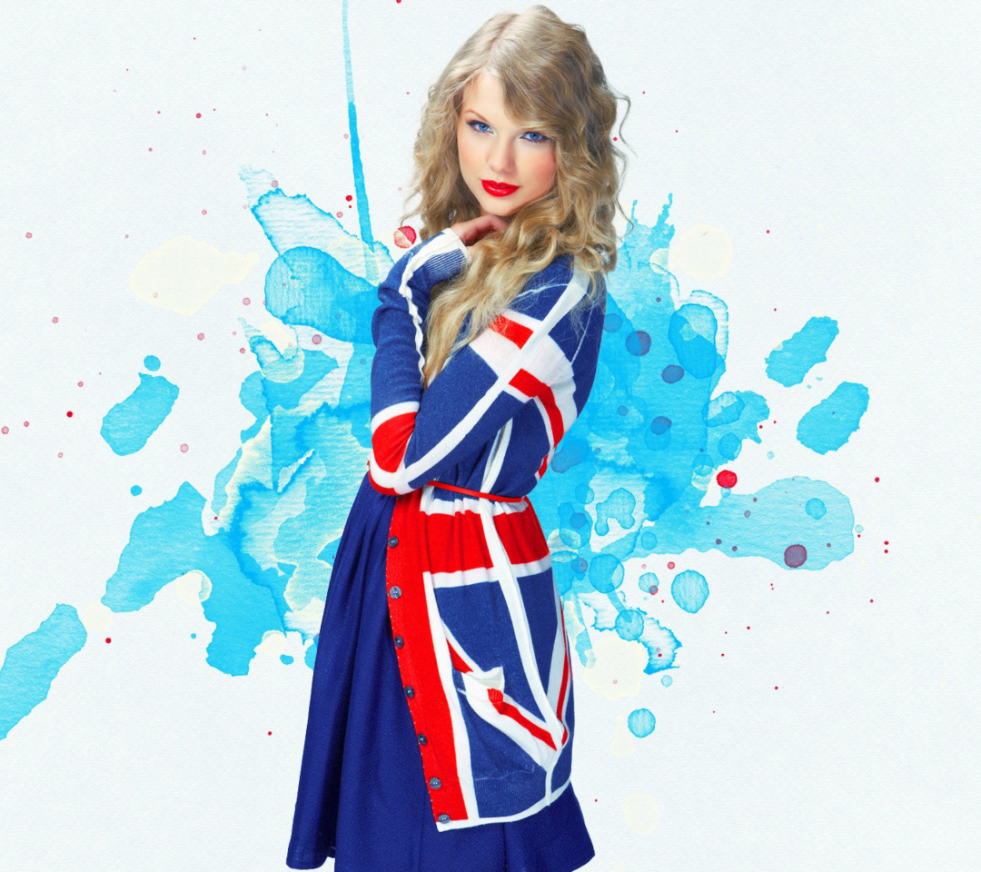 Sfondi Taylor Swift British Flag Colors 1080x960