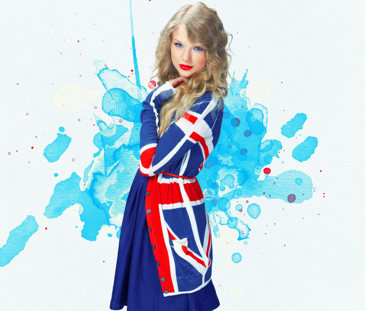 Sfondi Taylor Swift British Flag Colors 1200x1024