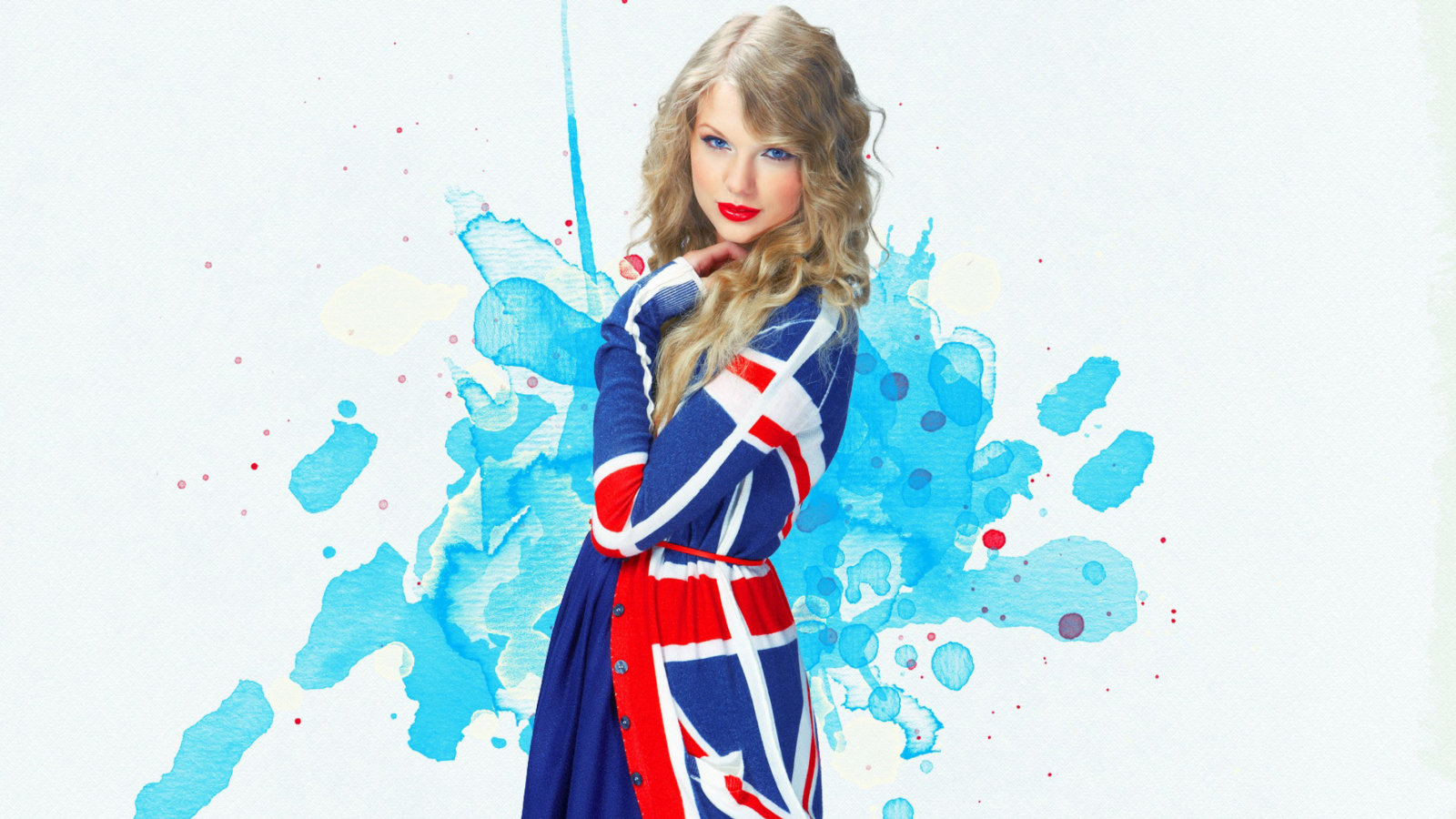 Screenshot №1 pro téma Taylor Swift British Flag Colors 1600x900