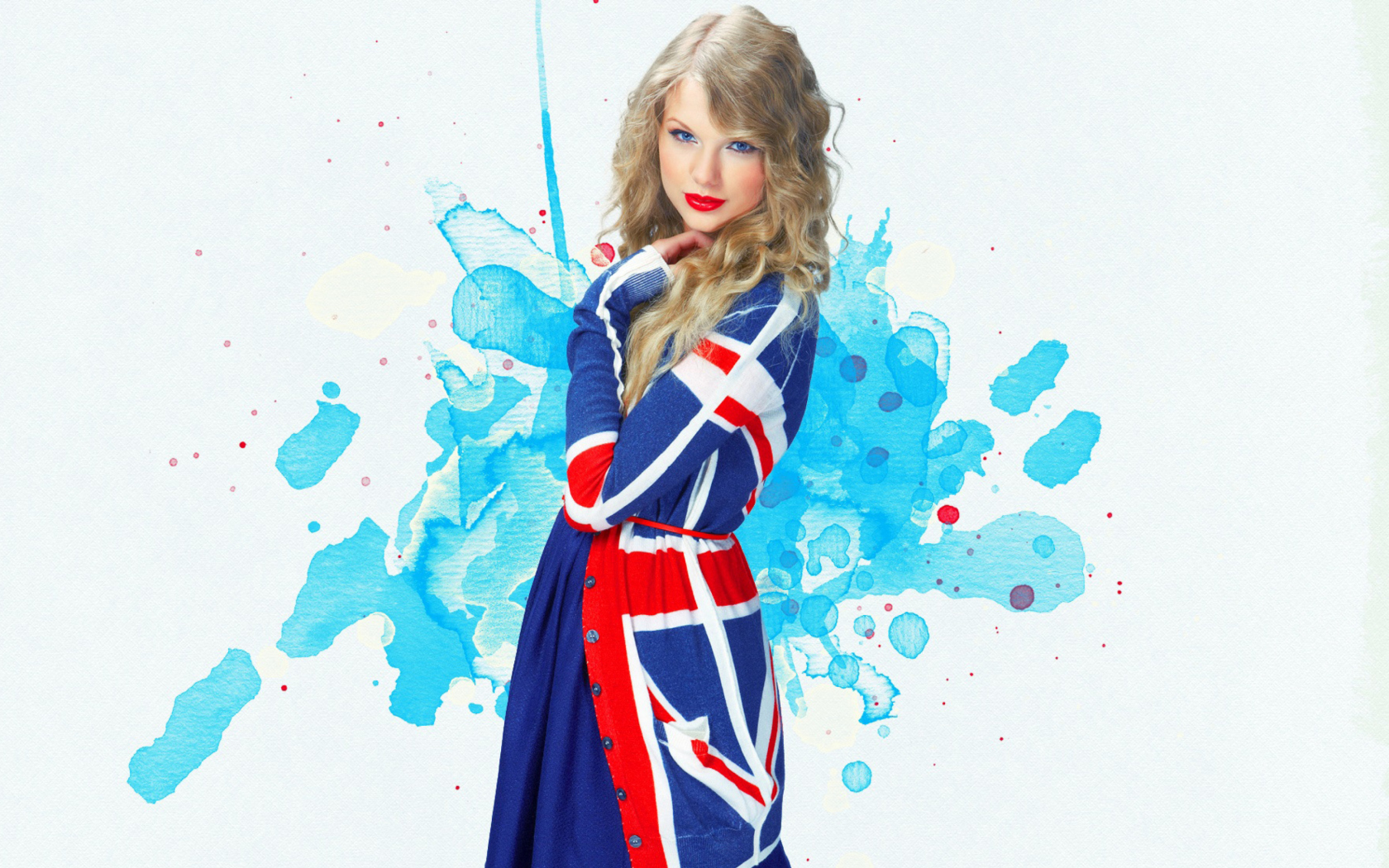 Screenshot №1 pro téma Taylor Swift British Flag Colors 1680x1050