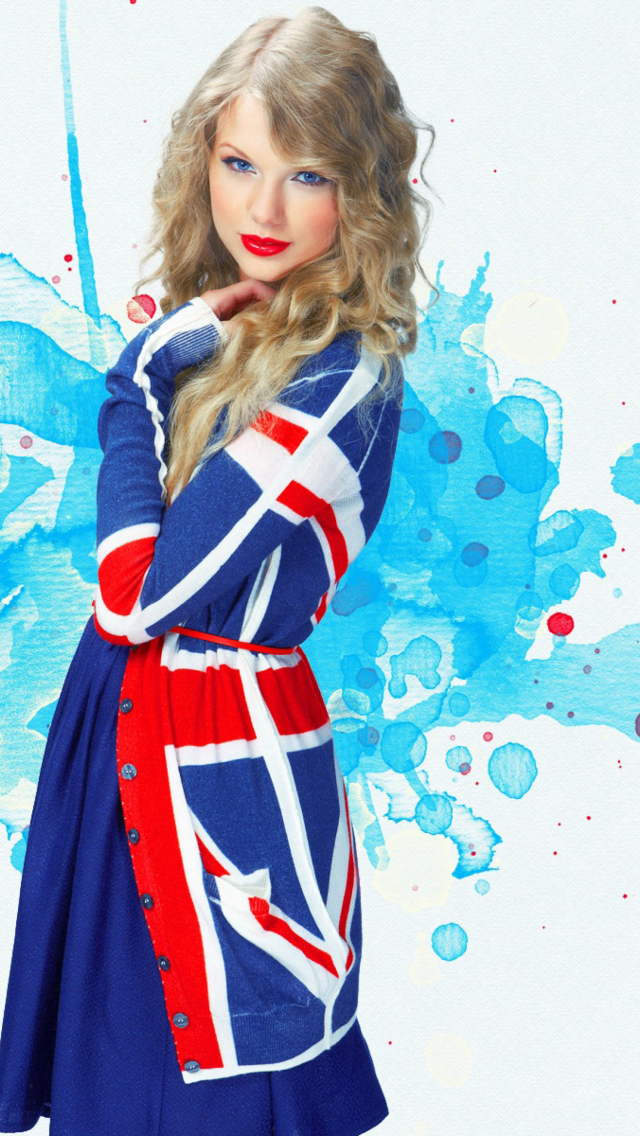 Taylor Swift British Flag Colors wallpaper 640x1136