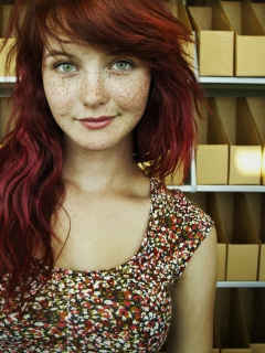 Beautiful Freckled Redhead wallpaper 240x320