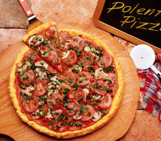 Картинка Pizza With Tomatoes And Mushrooms на iPad