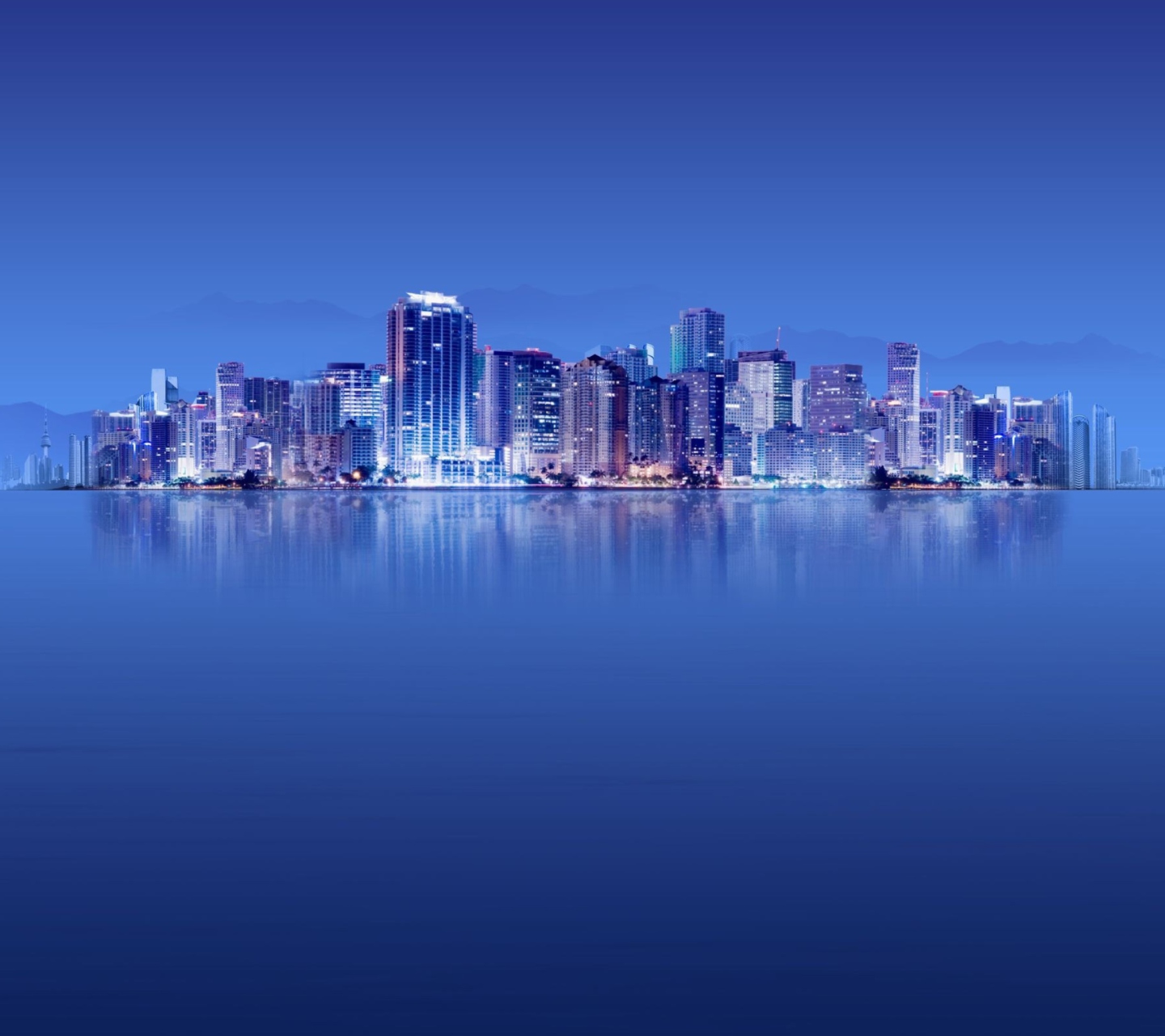 Blue City HD wallpaper 1440x1280