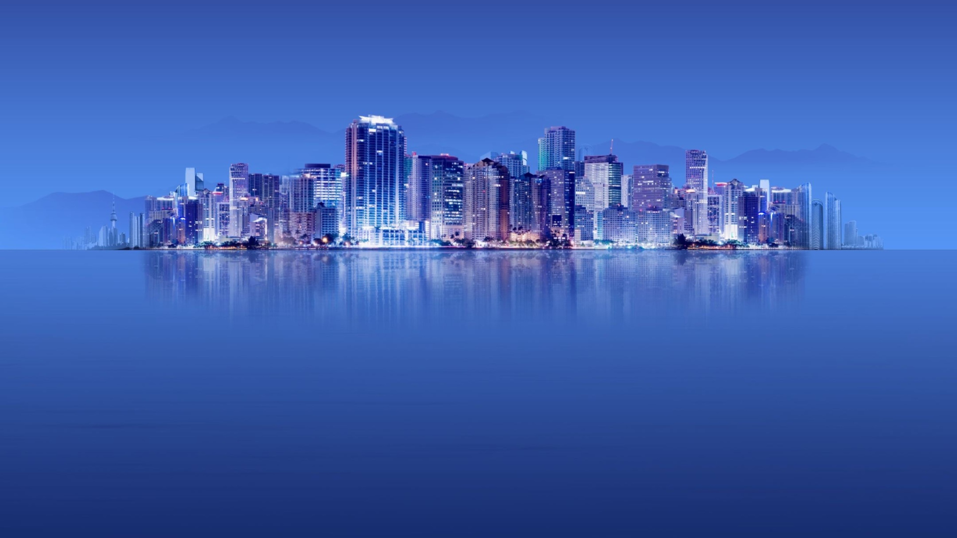 Fondo de pantalla Blue City HD 1920x1080