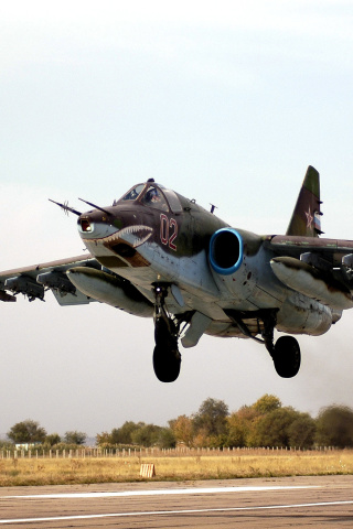 Fondo de pantalla Sukhoi Su 25 Frogfoot Ground Attack Aircraft 320x480