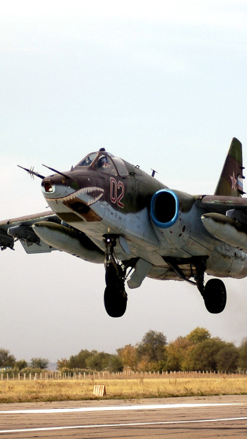 Fondo de pantalla Sukhoi Su 25 Frogfoot Ground Attack Aircraft 360x640
