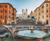 Fondo de pantalla Spanish Steps in Rome and Fontana della Barcaccia 176x144