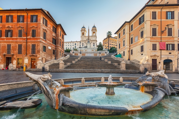 Обои Spanish Steps in Rome and Fontana della Barcaccia