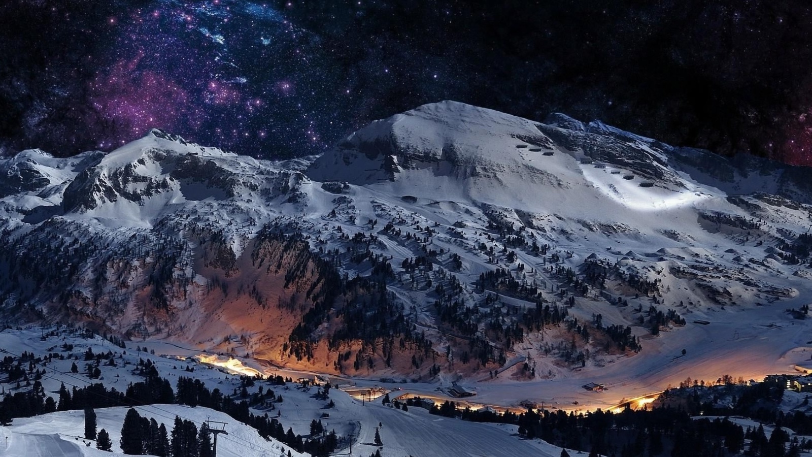 Night Mountain wallpaper 1600x900