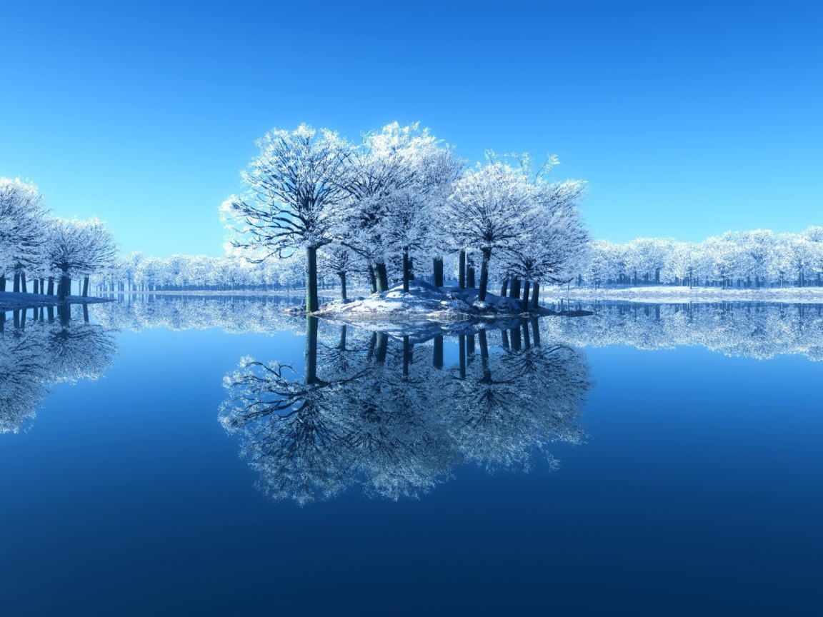 Das Winter Reflections Wallpaper 1152x864