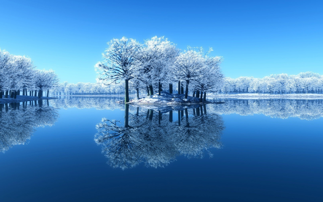 Das Winter Reflections Wallpaper 1280x800