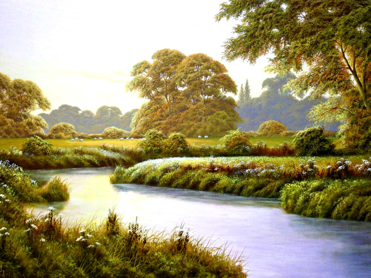 Fondo de pantalla Terry Grundy Autumn Coming Landscape Painting 1280x960