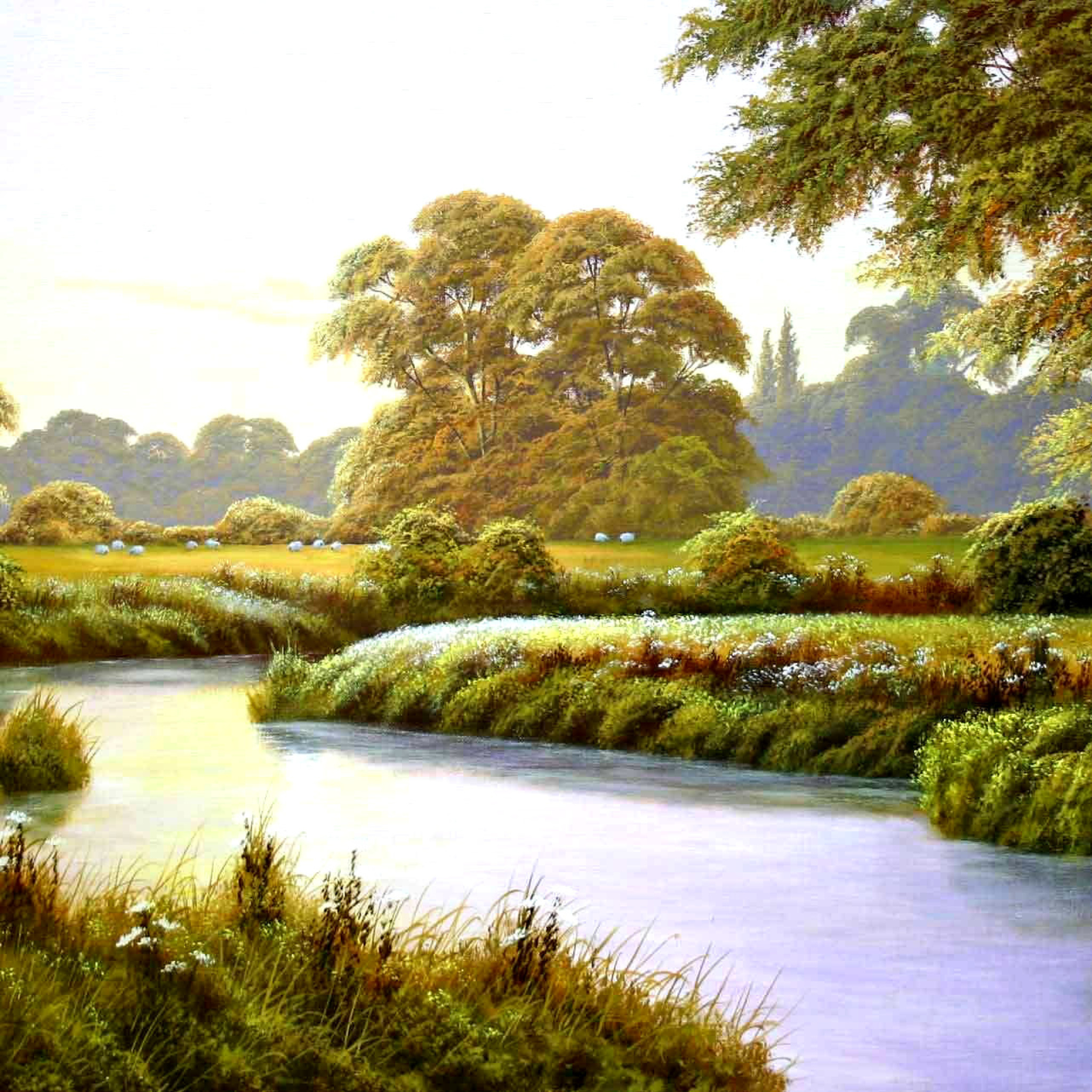 Fondo de pantalla Terry Grundy Autumn Coming Landscape Painting 2048x2048
