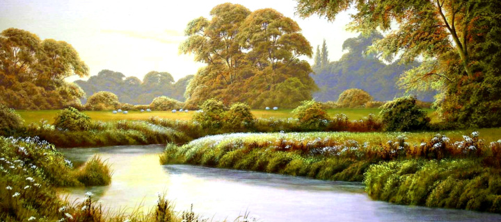 Screenshot №1 pro téma Terry Grundy Autumn Coming Landscape Painting 720x320