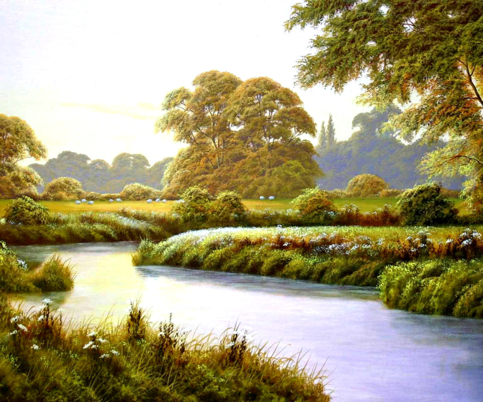 Fondo de pantalla Terry Grundy Autumn Coming Landscape Painting 960x800