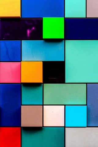 Обои Colored squares 320x480