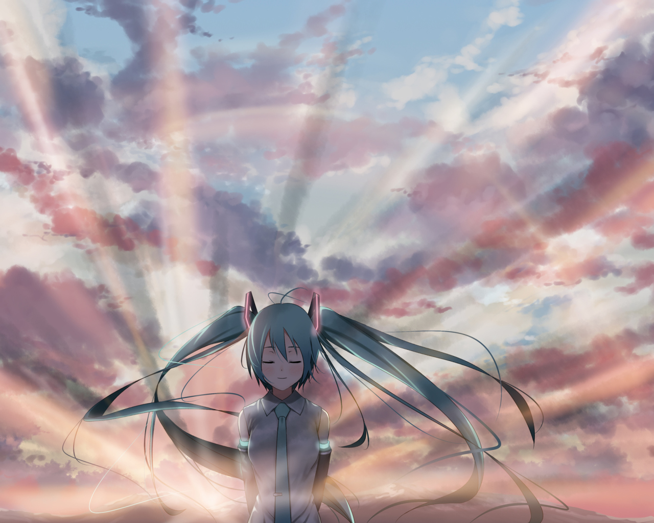 Screenshot №1 pro téma Vocaloid, Hatsune Miku 1280x1024
