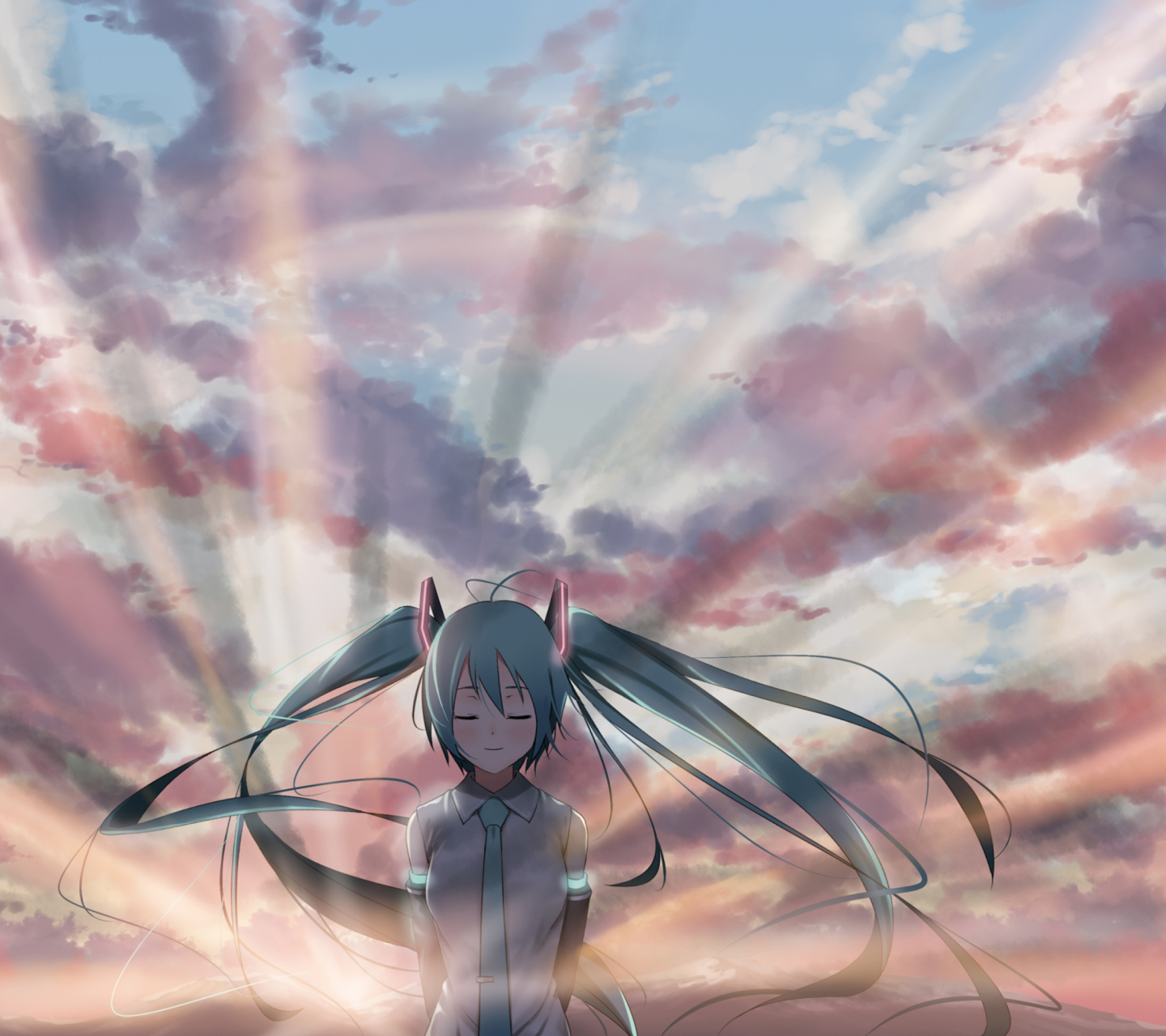 Fondo de pantalla Vocaloid, Hatsune Miku 1440x1280