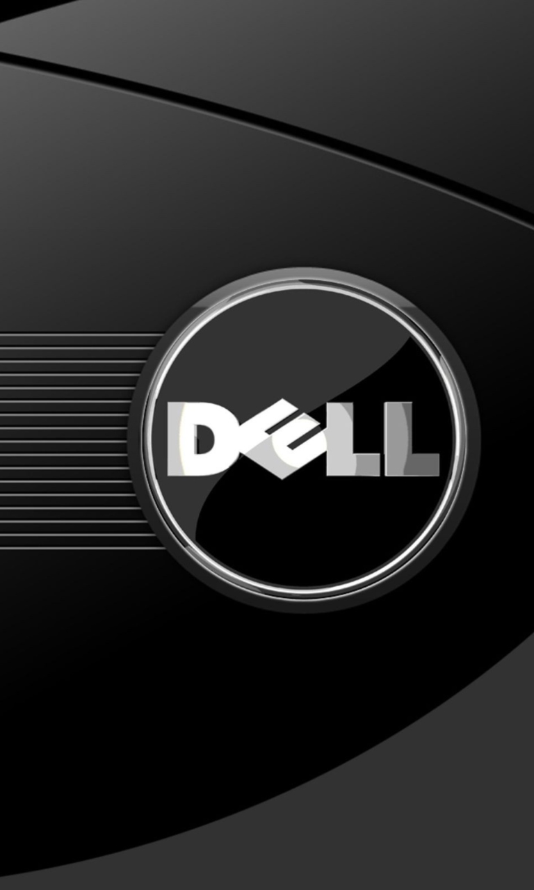 Dell Black And White Logo wallpaper 768x1280