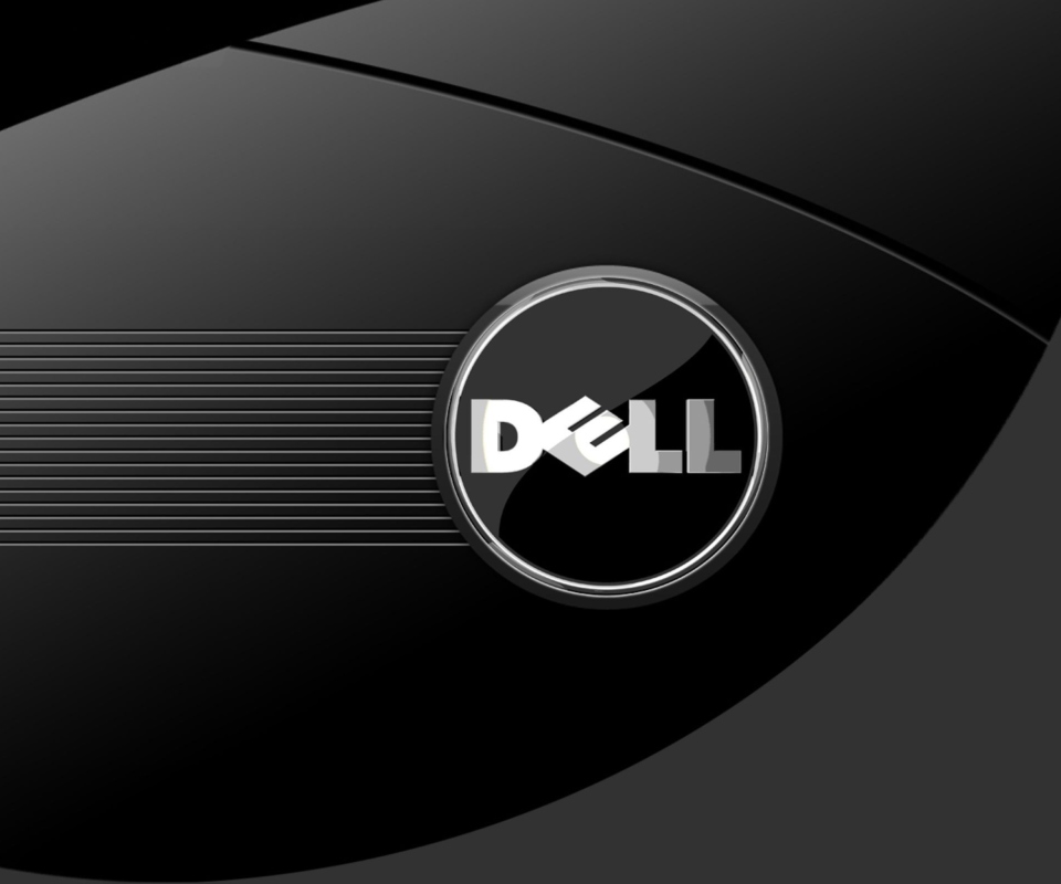Das Dell Black And White Logo Wallpaper 960x800