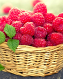 Sfondi Basket with raspberries 128x160