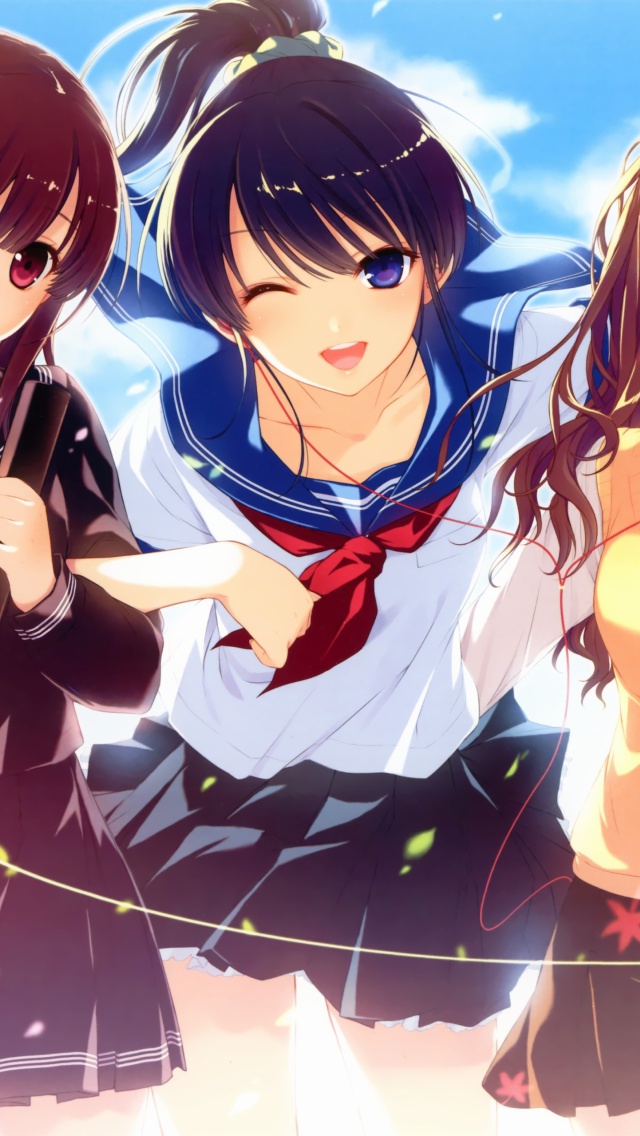 Anime Schoolgirls wallpaper 640x1136