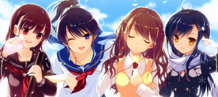 Anime Schoolgirls wallpaper 720x320