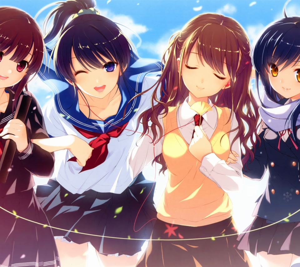 Das Anime Schoolgirls Wallpaper 960x854