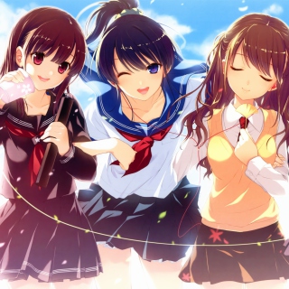 Anime Schoolgirls - Obrázkek zdarma pro iPad