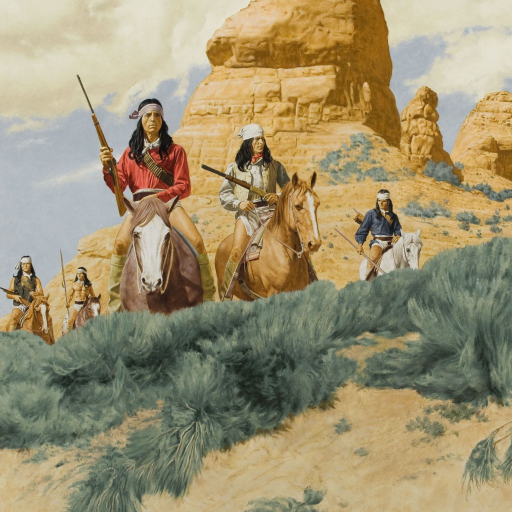 Обои Native American Indians Riders 1024x1024