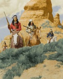 Sfondi Native American Indians Riders 128x160