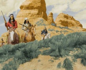 Das Native American Indians Riders Wallpaper 176x144