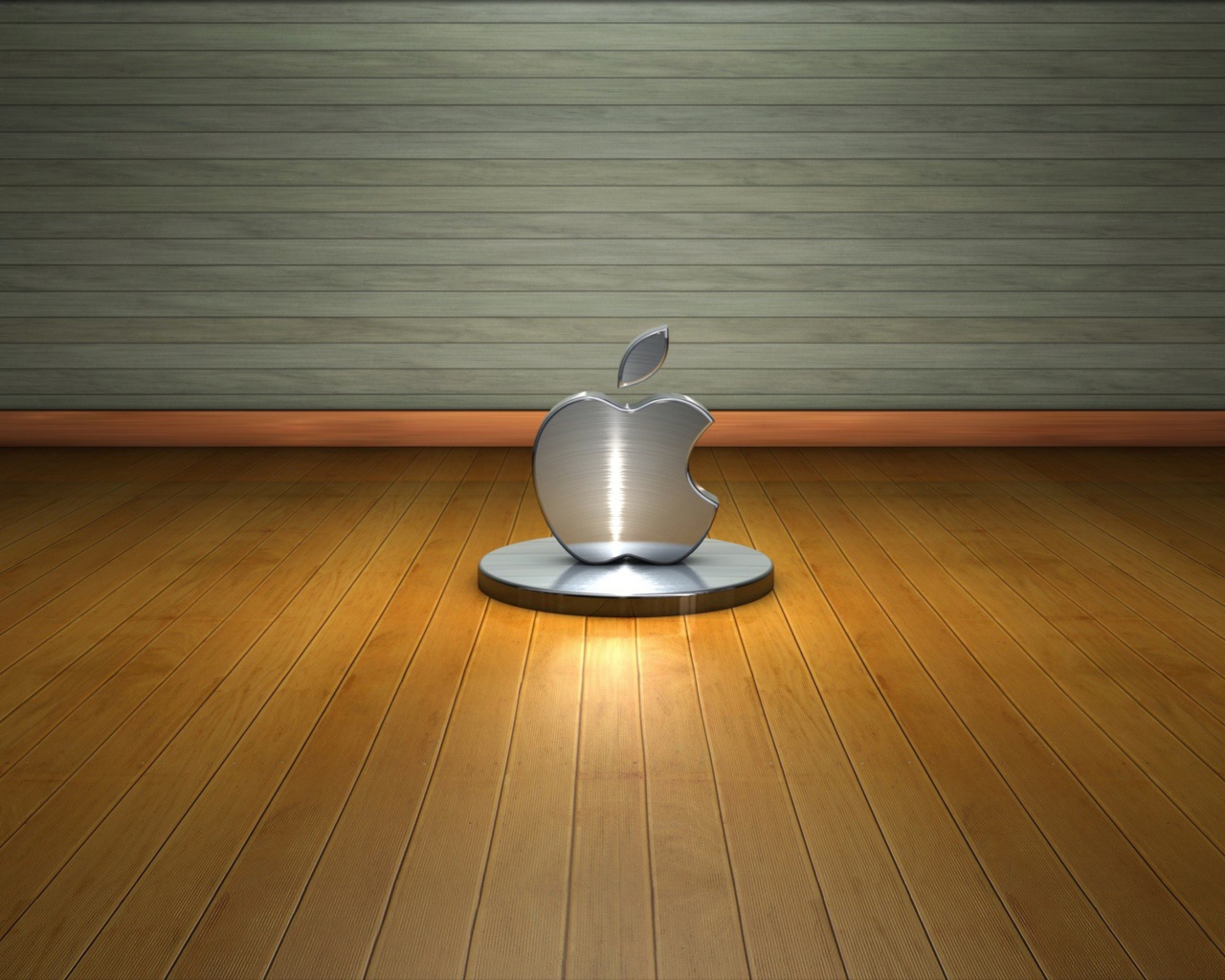 Das Metallic Apple Logo Wallpaper 1280x1024